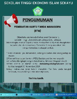 PENGUMUMAN Pembuatan Kartu Tanda Mahasiswa (KTM)