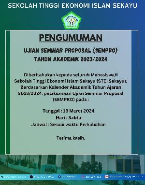 PENGUMUMAN UJIAN SEMINAR PROPOSAL
