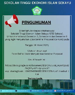 Pengumuman yang ingin menyaksikan Ujian Seminar Proposal (Sempro)